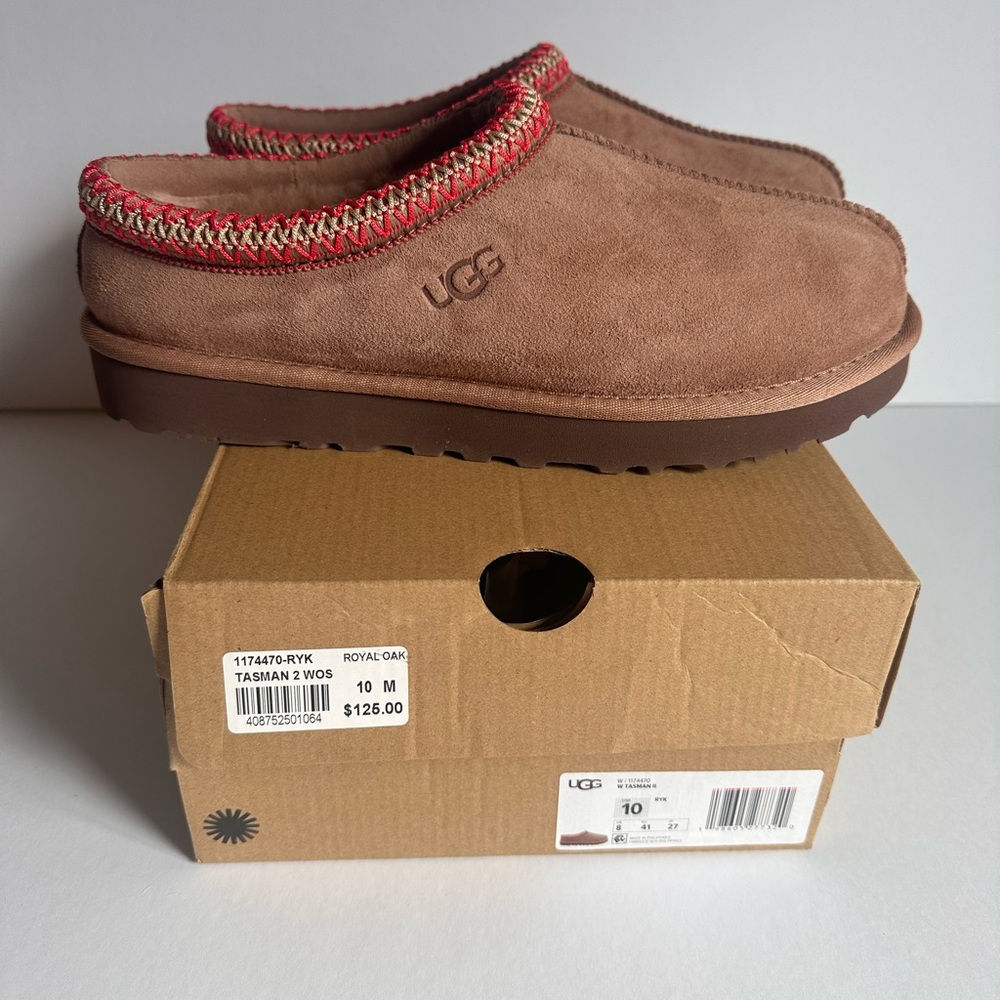 NWB UGG Tasman II Suede Slip-On Clog in Rocky Oak in Size 10.